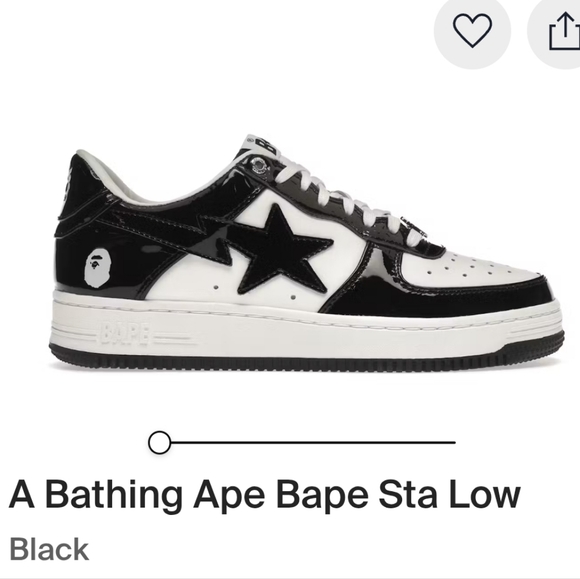 A Bathing Ape Other - A Bathing Ape Bape Sta Low Black & White Mens 9.5 Womens 11 EUC
